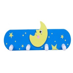 PERCHA MADERA INFANTIL PARED,COL.MOON 12 x 35 x 7 cm