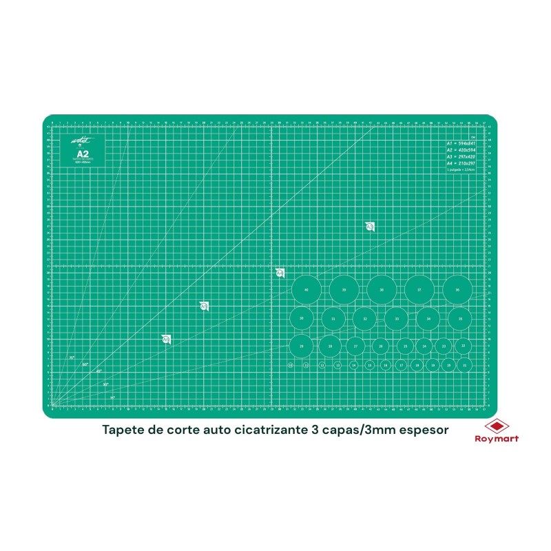 TAPETE DE CORTE VADE ARTIST A2,3mm 60 x 45 x 0,3 cm TAPETE DE CORTE VADE ARTIST A2,3mm 60 x 45 x 0,3 cm