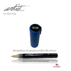 ESTUCHE 12 ROTUL.ACRILICO B108 AZUL MEDIO 15 cm.