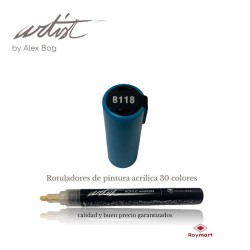 ESTUCHE 12 ROTUL.ACRILICO B118 TURQUESA 15 cm.