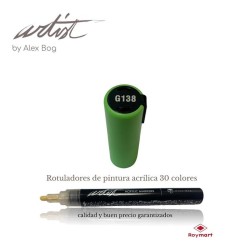 ESTUCHE 12 ROTUL.ACRILICO G138 VERDE FLUOR 15 cm.