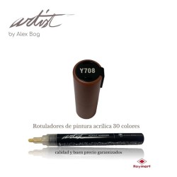 ESTUCHE 12 ROTUL.ACRILICO Y708 MARRON OSC 15 cm.