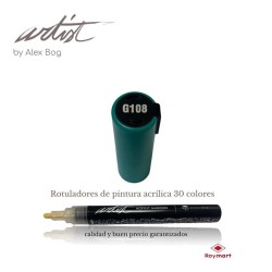 ESTUCHE 12 ROTUL.ACRILICO G108 VERDE TURQ. 15 cm.