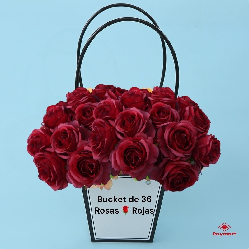 EXP.36 BOLIGRAFOS ROSAS EN BUCKET Exp: 17 x 15 x 24 cm  Und: 23,5 x 6,4 x 6,4 cm