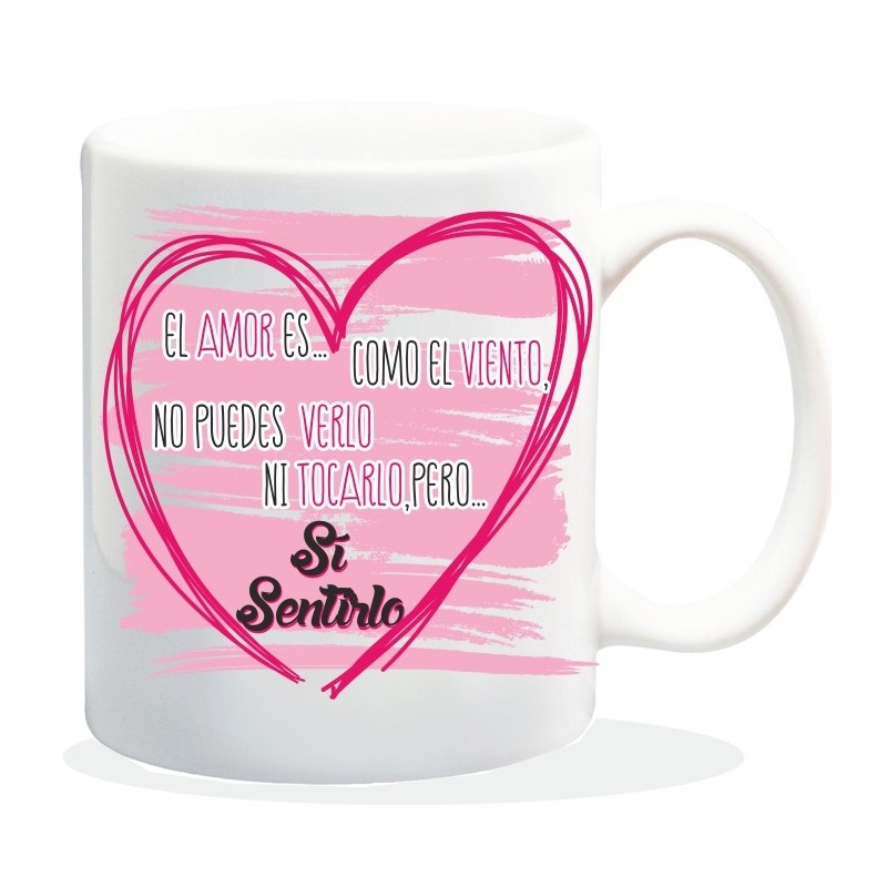 MUG ENAMORADOS EL AMOR ES COMO EL VIENTO.... 8 x 8 x 9,5 cm. MUG ENAMORADOS EL AMOR ES COMO EL VIENTO.... 8 x 8 x 9,5 cm.