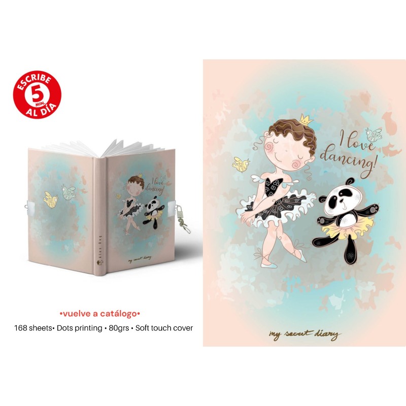 DIARIO A5 168H.C/CANDADO LOVE DANCING 14 x 21,50 x 2 cm. DIARIO A5 168H.C/CANDADO LOVE DANCING 14 x 21,50 x 2 cm.