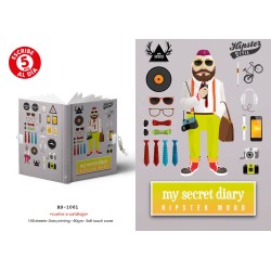 DIARIO A5 168H.C/CANDADO HIPSTER 14 x 21,50 x 2 cm.