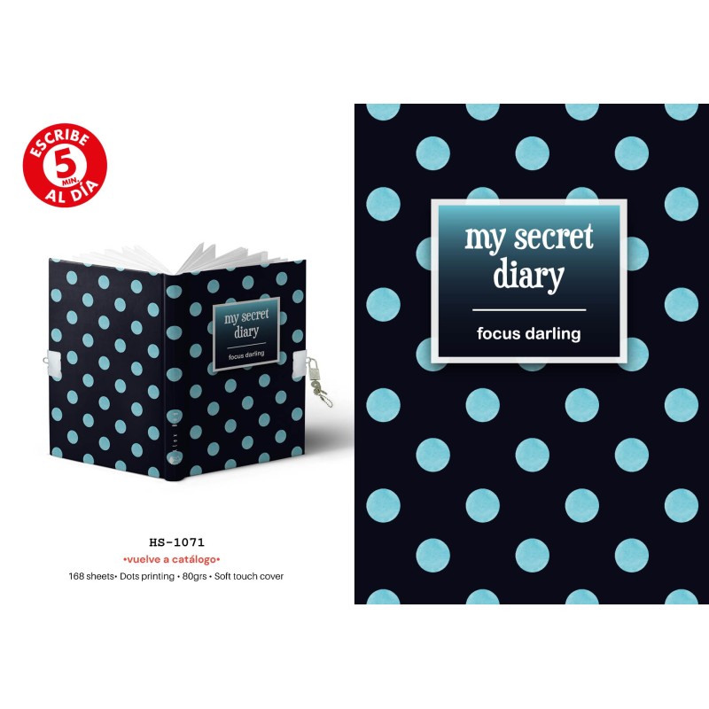 DIARIO A5 168H.C/CANDADO FOCUS DARLING 14 x 21,50 x 2 cm. DIARIO A5 168H.C/CANDADO FOCUS DARLING 14 x 21,50 x 2 cm.