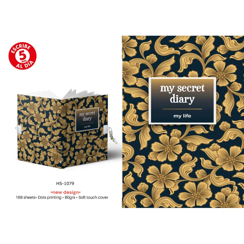 DIARIO A5 168H.C/CANDADO MY LIFE 14 x 21,50 x 2 cm. DIARIO A5 168H.C/CANDADO MY LIFE 14 x 21,50 x 2 cm.