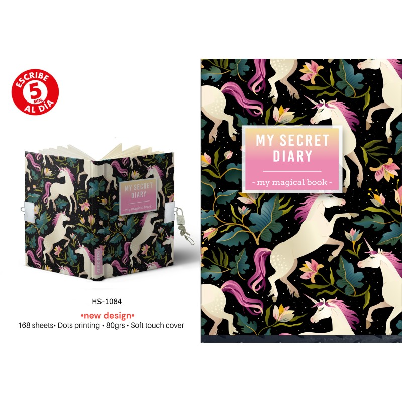 DIARIO A5 168H.C/CANDADO MY MAGICAL BOOK 14 x 21,50 x 2 cm. DIARIO A5 168H.C/CANDADO MY MAGICAL BOOK 14 x 21,50 x 2 cm.