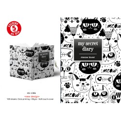 DIARIO A5 168H.C/CANDADO MEOW LOVER 14 x 21,50 x 2 cm.