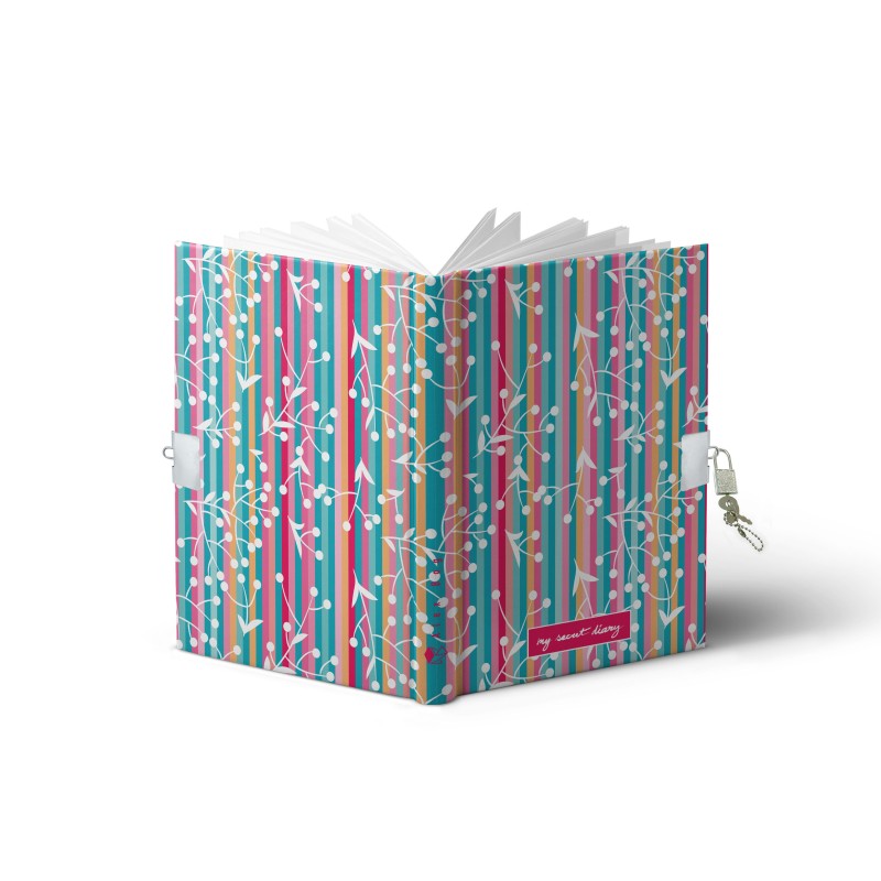 DIARIO A5 168H.C/CANDADO STRIPES 14 x 21,50 x 2 cm. DIARIO A5 168H.C/CANDADO STRIPES 14 x 21,50 x 2 cm.