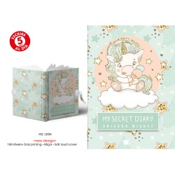 DIARIO A5 168H.C/CANDADO UNICORN WISHES 14 x 21,50 x 2 cm.