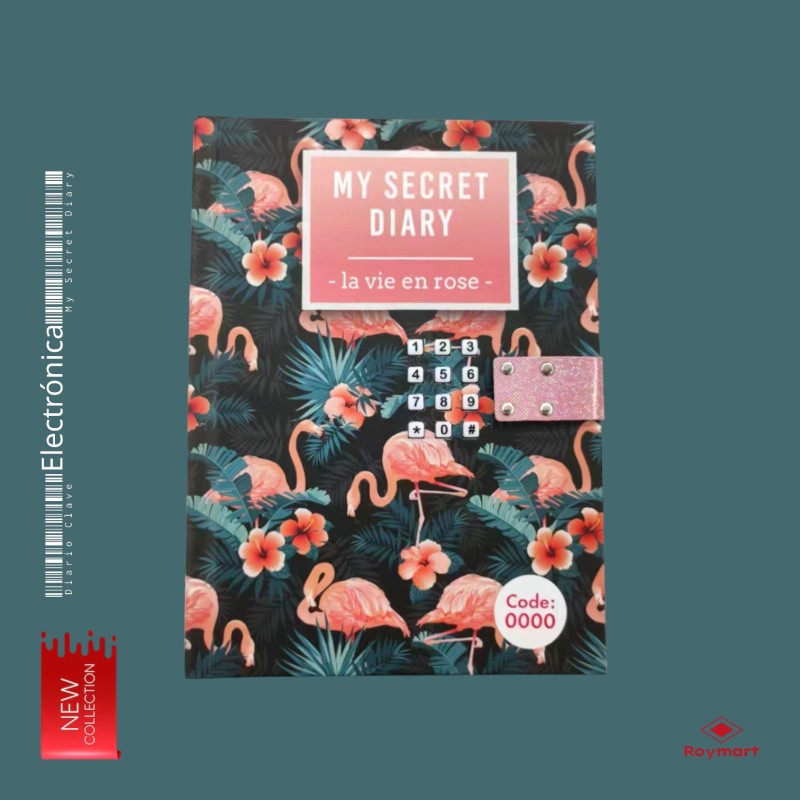 DIARIO CON CLAVE LA VIE EN ROSE,FLAMENCO 15 x 20,50 x 3 cm. DIARIO CON CLAVE LA VIE EN ROSE,FLAMENCO 15 x 20,50 x 3 cm.