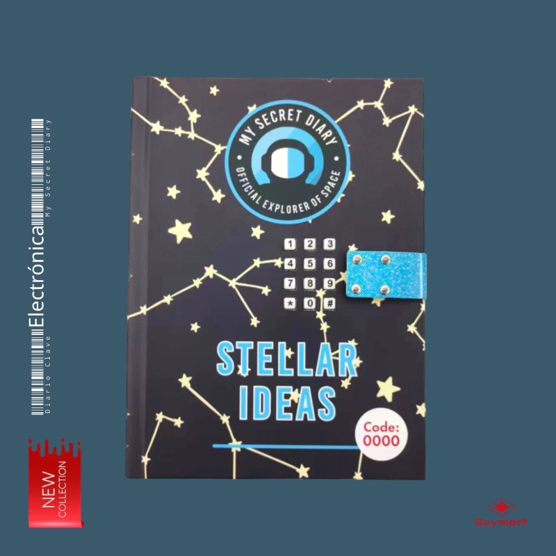 DIARIO CON CLAVE STELLAR IDEAS...GALAXY 15 x 20,50 x 3 cm. DIARIO CON CLAVE STELLAR IDEAS...GALAXY 15 x 20,50 x 3 cm.