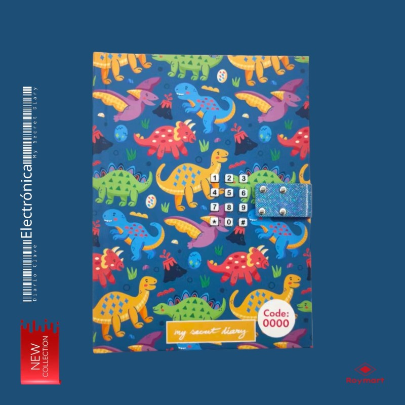 DIARIO CON CLAVE DINOS 15 x 20,50 x 3 cm. DIARIO CON CLAVE DINOS 15 x 20,50 x 3 cm.