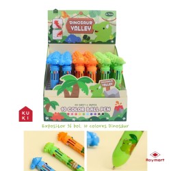 EXP.36 BOLIS 10 COLORES DINOSAURS ,3 COLORES Exp: 19 x 19 x 27 cm. Und: 15 x 2,5 x 2 cm.