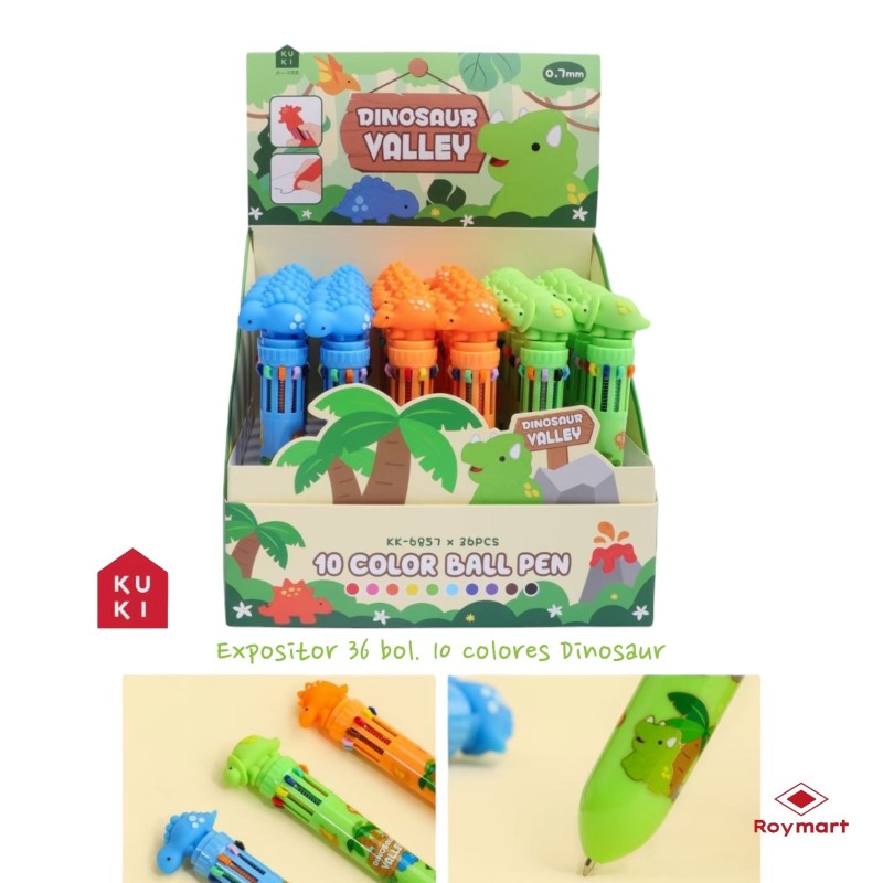 EXP.36 BOLIS 10 COLORES DINOSAURS ,3 COLORES Exp: 19 x 19 x 27 cm. Und: 15 x 2,5 x 2 cm. EXP.36 BOLIS 10 COLORES DINOSAURS ,3 COLORES Exp: 19 x 19 x 27 cm. Und: 15 x 2,5 x 2 cm.