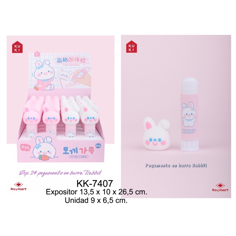 EXP.24 PEGAMENTOS EN BARRA RABBIT Expositor 13,5 x 10 x 26,5 cm. Unidad 9 x 6,5 cm. EXP.24 PEGAMENTOS EN BARRA RABBIT Expositor 13,5 x 10 x 26,5 cm. Unidad 9 x 6,5 cm.