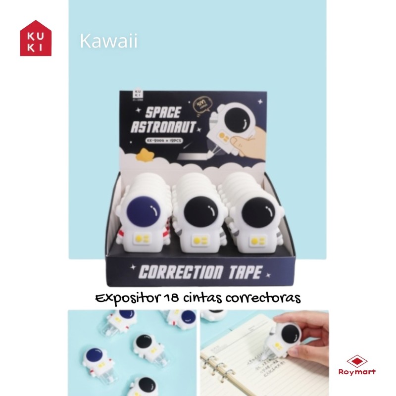 EXP.18 CINTA CORRECTORA SPACE ASTRONAUT Exp: 16,5 x 18 x 17,5 cm. Und: 7,5 x 1 x 5 cm. EXP.18 CINTA CORRECTORA SPACE ASTRONAUT Exp: 16,5 x 18 x 17,5 cm. Und: 7,5 x 1 x 5 cm.