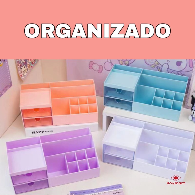 ORGANIZADOR SOBREMESA HORIZONTAL 2 CAJONES,4 COL. 19 x 14 x 24 cm.