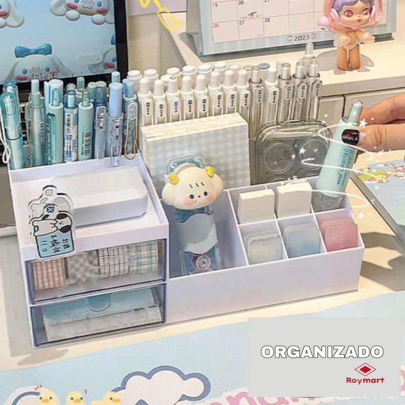 ORGANIZADOR SOBREMESA HORIZONTAL 2 CAJONES,4 COL. 19 x 14 x 24 cm. ORGANIZADOR SOBREMESA HORIZONTAL 2 CAJONES,4 COL. 19 x 14 x 24 cm.