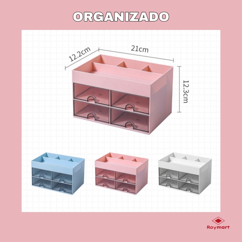 ORGANIZADOR SOBREMESA HORIZONTAL 4 CAJONES,3 COL. 12,2 x 21 x 12,3 cm