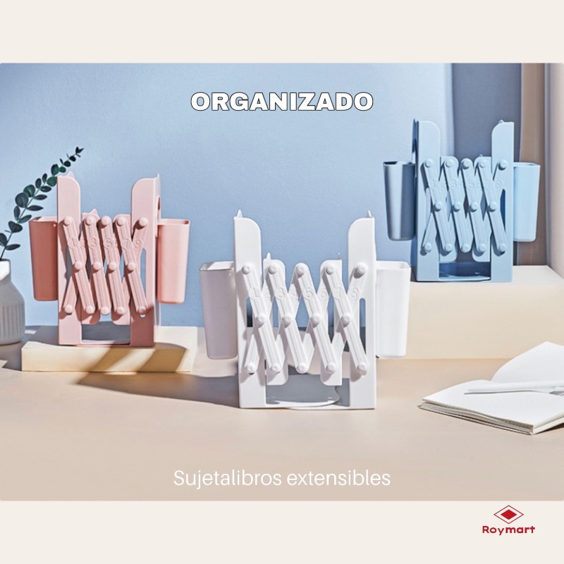 SUJETALIBROS EXTENSIBLE GAMA ORGANIZADO,3 COLORES 24,5 x 12 x 9 cm. SUJETALIBROS EXTENSIBLE GAMA ORGANIZADO,3 COLORES 24,5 x 12 x 9 cm.