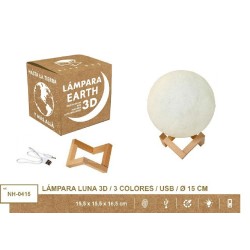 MOON LIGHT 15 CMS,3 COLORES CLAP USB DIAMETRO 15 cm