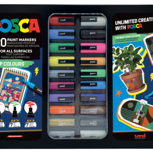 MALETA POSCA METÁLICA 20P POP COLOURS