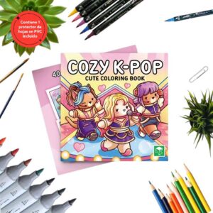 LIBRO DE MODA RRSS PARA COLOREAR COZY K-POP 48 PÁGINAS