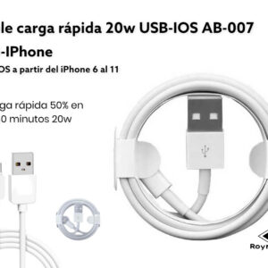 CABLE DE CARGA RAPIDA 20W USB IOS OLD GENERATION