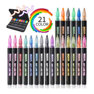 SET 21 ROTULADORES OUTLINER BICOLOR NEON PASTEL