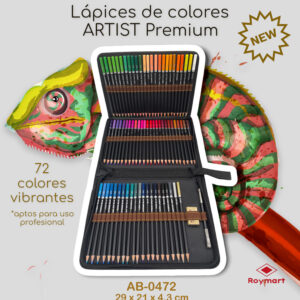 ESTUCHE 72 COL. LAPICES PREMIUM C/ GOMA Y EXTENSOR