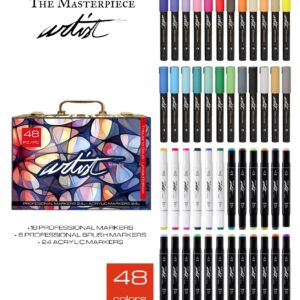 MALETIN ARTIST ACRYLICOS/ALCOHOL MARKERS 48 COL.