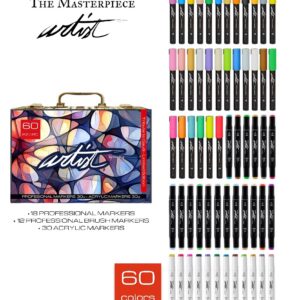 MALETIN ARTIST ACRYLICOS/ALCOHOL MARKERS 60 COL.