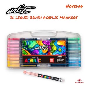 ESTUCHE MALETIN ACRILICOS REAL BRUSH ,36 COLORES