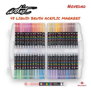 ESTUCHE MALETIN ACRILICOS REAL BRUSH ,48 COLORES