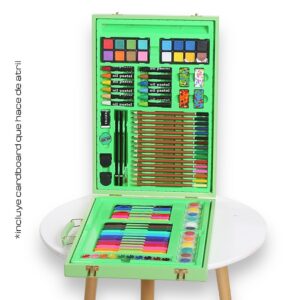 MALETA ART STUDIO ARTIST 100 PCS MADERA VERDE