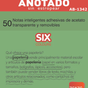 PAQUETE 50 NOTAS INTELIGENTES ACETATO ROSA FLUOR
