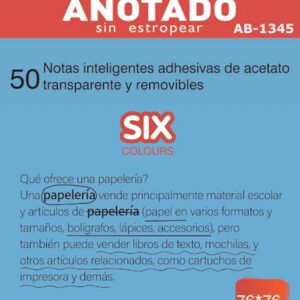 PAQUETE 100 NOTAS SEÑALADORAS ACETATO TRANSPARENTE
