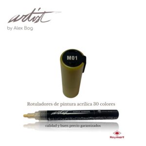 ESTUCHE 12 ROTUL.ACRILICO M01 ORO METAL