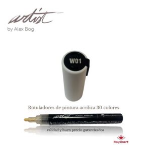 ESTUCHE 12 ROTUL.ACRILICO W01 BLANCO