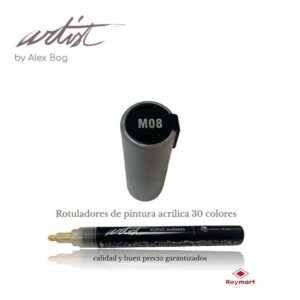 ESTUCHE 12 ROTUL.ACRILICO M08 PLATA METAL