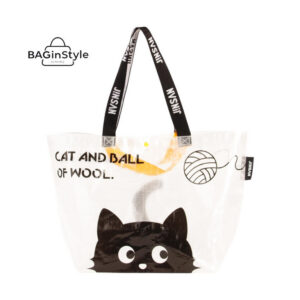 PP WOVEN BAG GRANDE CAT AND BALL OF WOOL
