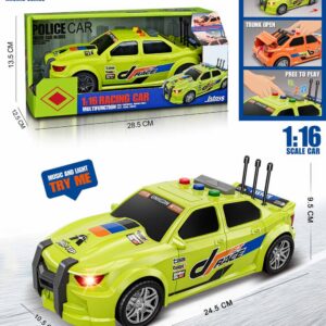 COCHE POLICIA NEGRO ESCALA 1:16 LUZ Y SONIDO