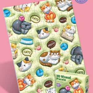 PUZZLE 3 D VISUAL ESPACE,DINOS,CATS