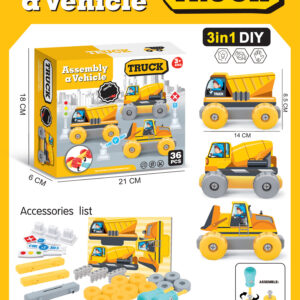 SET EMSAMBLAJE 3 EN 1 VEHICULOS CONSTRUC. 36 PZAS.