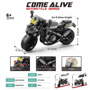 MAQUETA 288 PZAS CONSTR. MOTO SILVER KNIGHT NEGRA