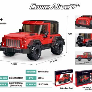 MAQUETA 317 PZAS CONSTRUCCION JEEP ROJO